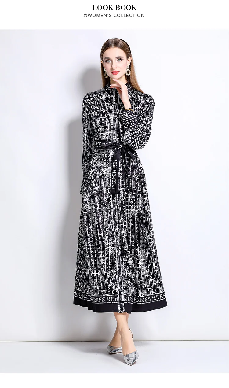 AIMEILI Women Autumn Elegant Dress Shirt Female High Quality Vintage Yellow Party Robe Femme Lantern Sleeve Designer Vestidos