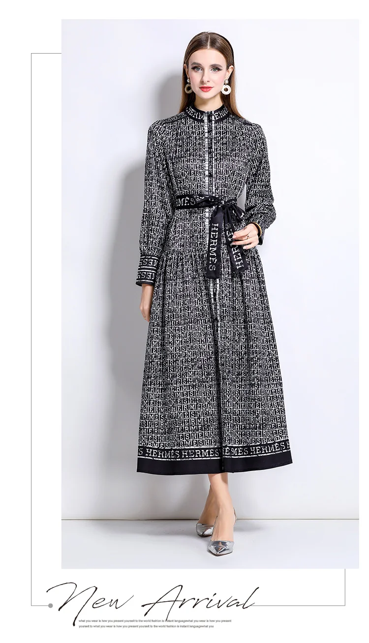AIMEILI Women Autumn Elegant Dress Shirt Female High Quality Vintage Yellow Party Robe Femme Lantern Sleeve Designer Vestidos