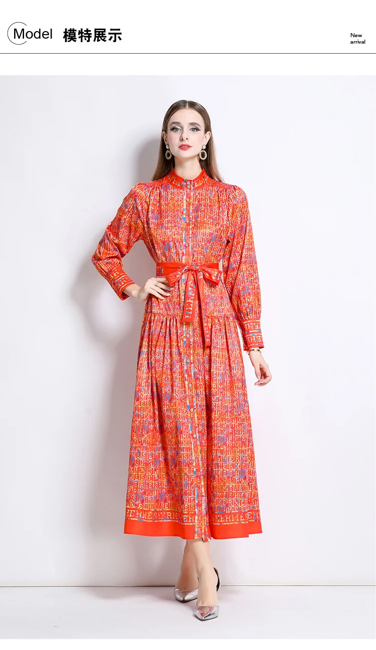 AIMEILI Women Autumn Elegant Dress Shirt Female High Quality Vintage Yellow Party Robe Femme Lantern Sleeve Designer Vestidos
