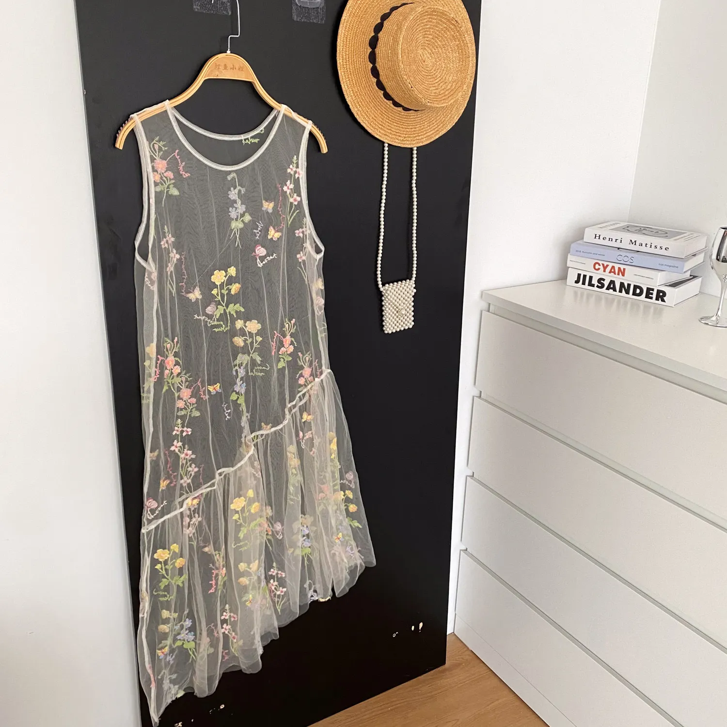 SINGREINY Holiday Floral Embroidery Long Dress 2026 Women O Neck Sleeveless Loose Irregular Summer French Mesh Bohemian Sundress