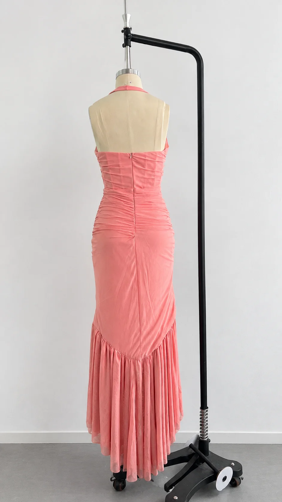 Yellow V Neck Halter Mermaid Maxi Dress Women's Sleeveless Ruffle Slit Long Dress 2026 Elegant Wedding Guest Evening Party Robes