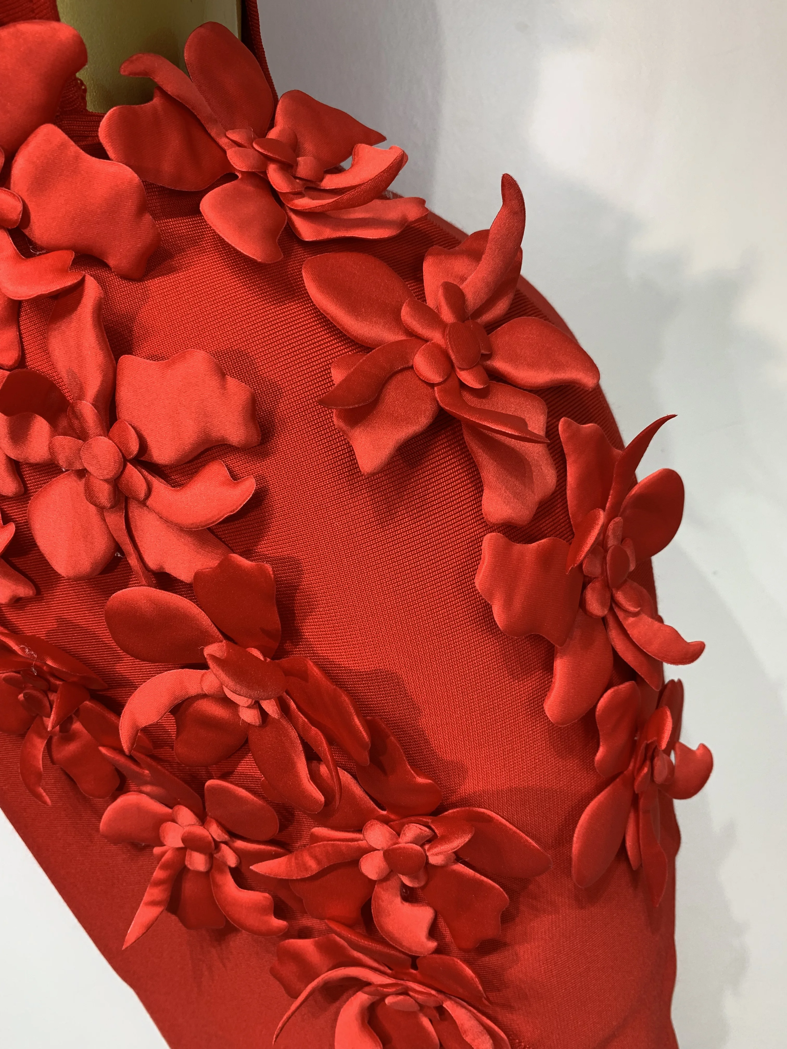 Women Sexy Sleeveless Flower Hollow Out Evening Party Bandage Dresses Red Knitted Bodycon Birthday Wedding Guest Clothing