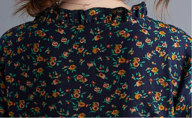 long sleeve cotton linen ruffle vintage floral new in dresses for women casual loose spring autumn dress elegant clothing 2026