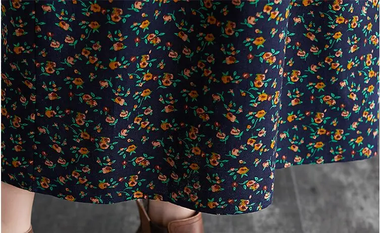 long sleeve cotton linen ruffle vintage floral new in dresses for women casual loose spring autumn dress elegant clothing 2026