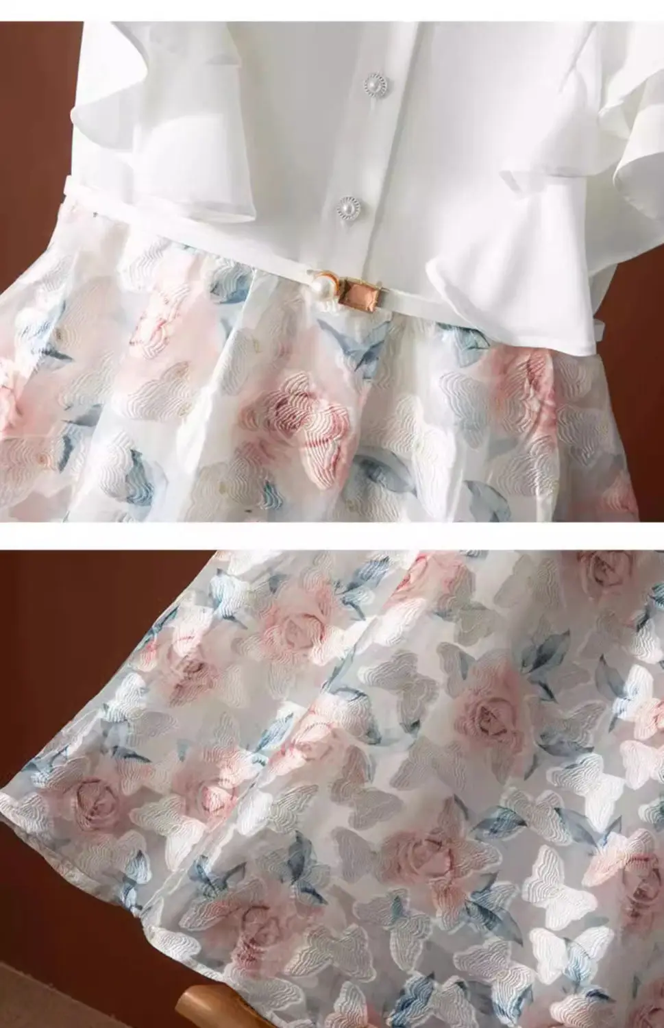 French Fashion Luxury Tulle Dress Female Summer New High-Grade Sense Stitching Embroidery Temperament Lotus Leaf Sleeve Skirt