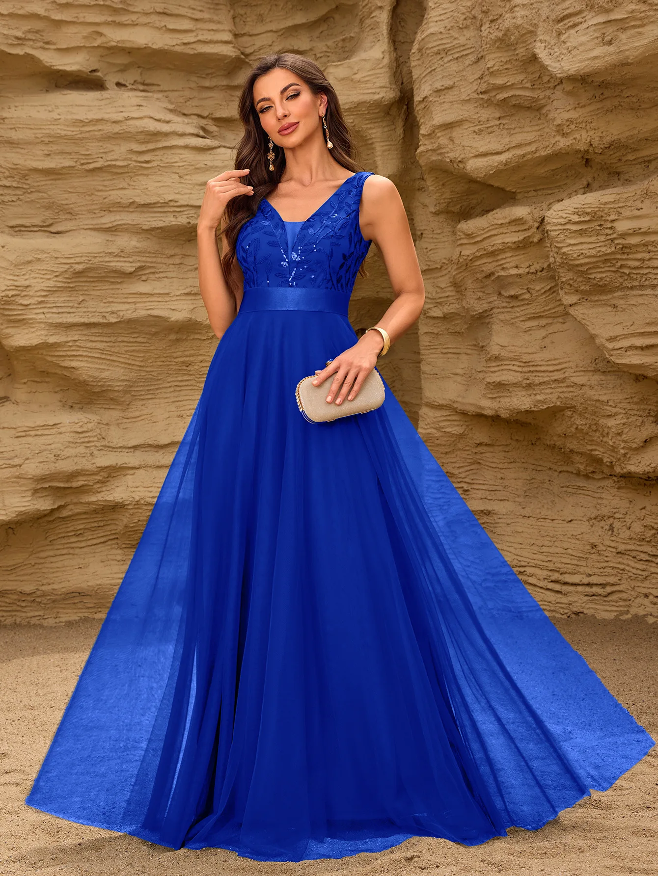 HBLL Sexy Prom Bridesmaid Dresses for Women Elegant Mesh Birthday Evening Party Dress Woman Maxi Sequin Summer Dress Vestidos
