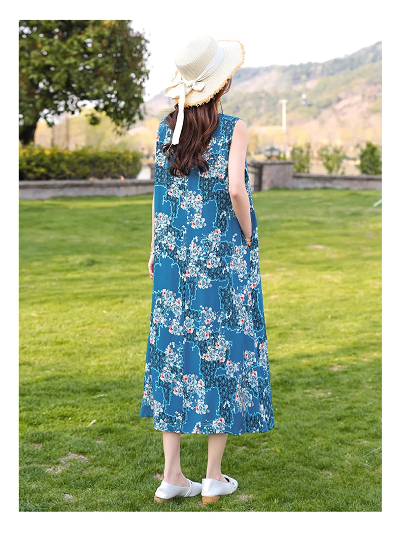 New Fashion Casual Style 2026 Summer Dresses For Women V-neck Cotton Robe Femme Vintage A-line Solid Dress Women Clothing