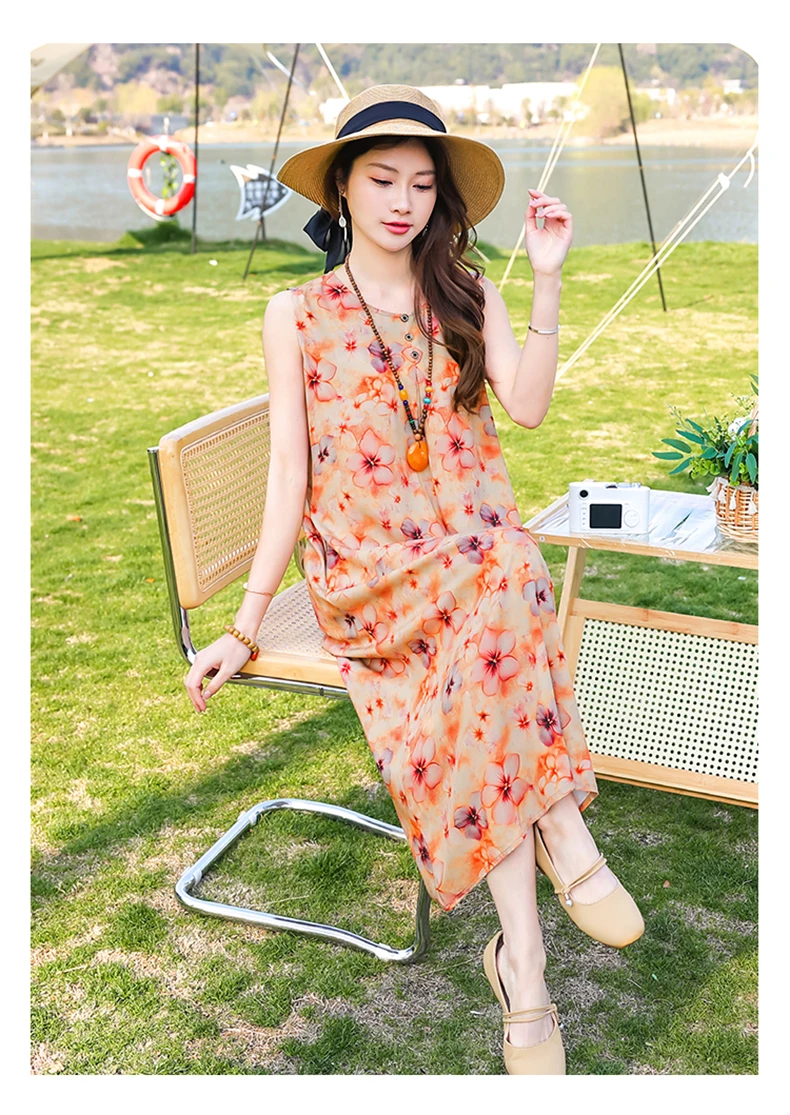 New Fashion Casual Style 2026 Summer Dresses For Women V-neck Cotton Robe Femme Vintage A-line Solid Dress Women Clothing