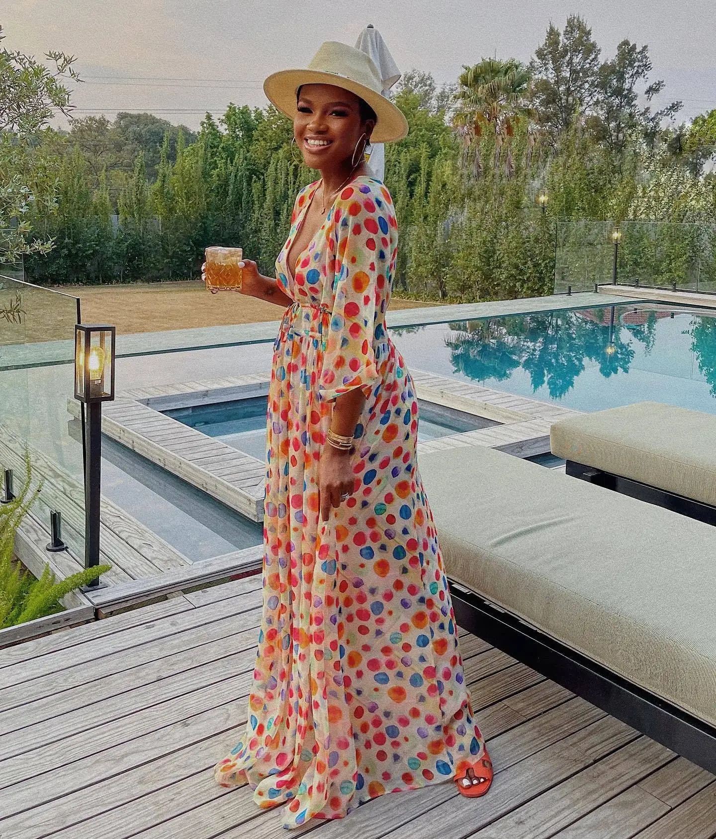 Long Dress Women Dresses A Line Vestidos Y2k Streetwear V Neck Full Sleeve Print Dot Elegant Party Night Work High Waist 2026
