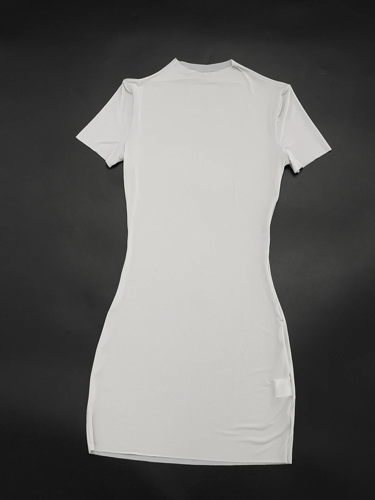 Weird Puss Wild See Through Dress Women Hottie Fashion Short Sleeve Stretch Skinny Coquette Midnight Street Party Club Bodycon