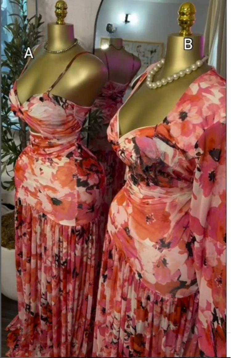 CM.YAYA Women Sleeveless Floral Printed V-neck Strap Ruffles Maxi Bodycon Dress 2026 Street Beach Even Birthday Party Dresses