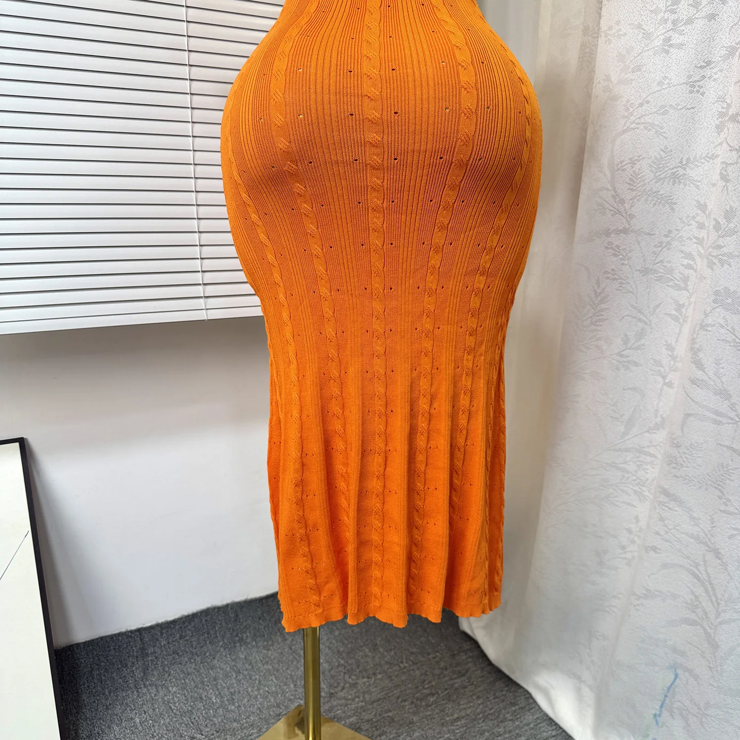 GLCMYAYA Women Single Breasted O-neck Short Sleeve Knit Ribbed Bodycon Midi Dress 2025 Vacation Sexy Party Club Vestidos Dresses