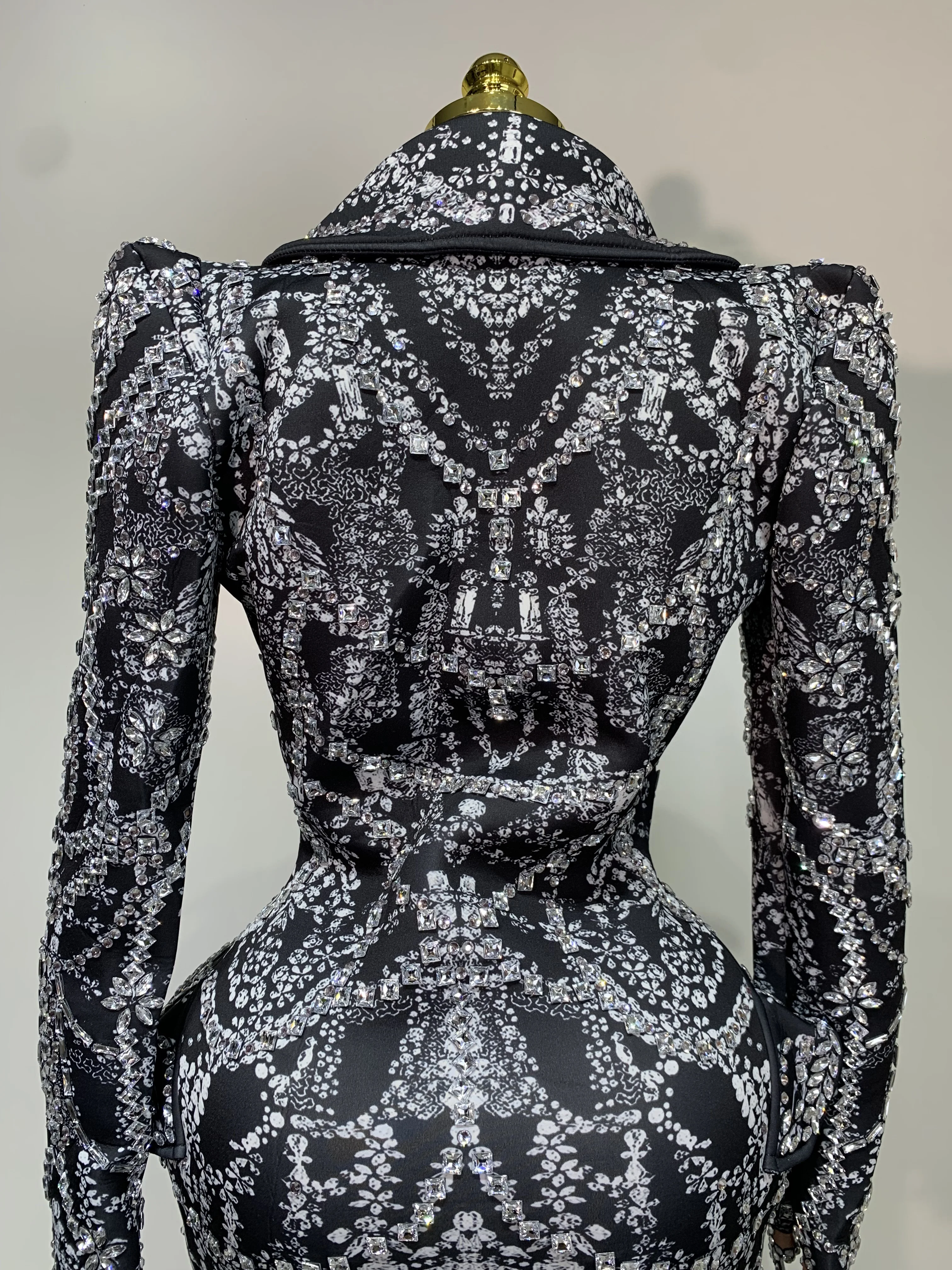 High Quality Luxury Nightclub Evening Birthday Dresses Stage Perform Outfit Sparkly Rhinestone Women's Elegant Party Sexy Dress