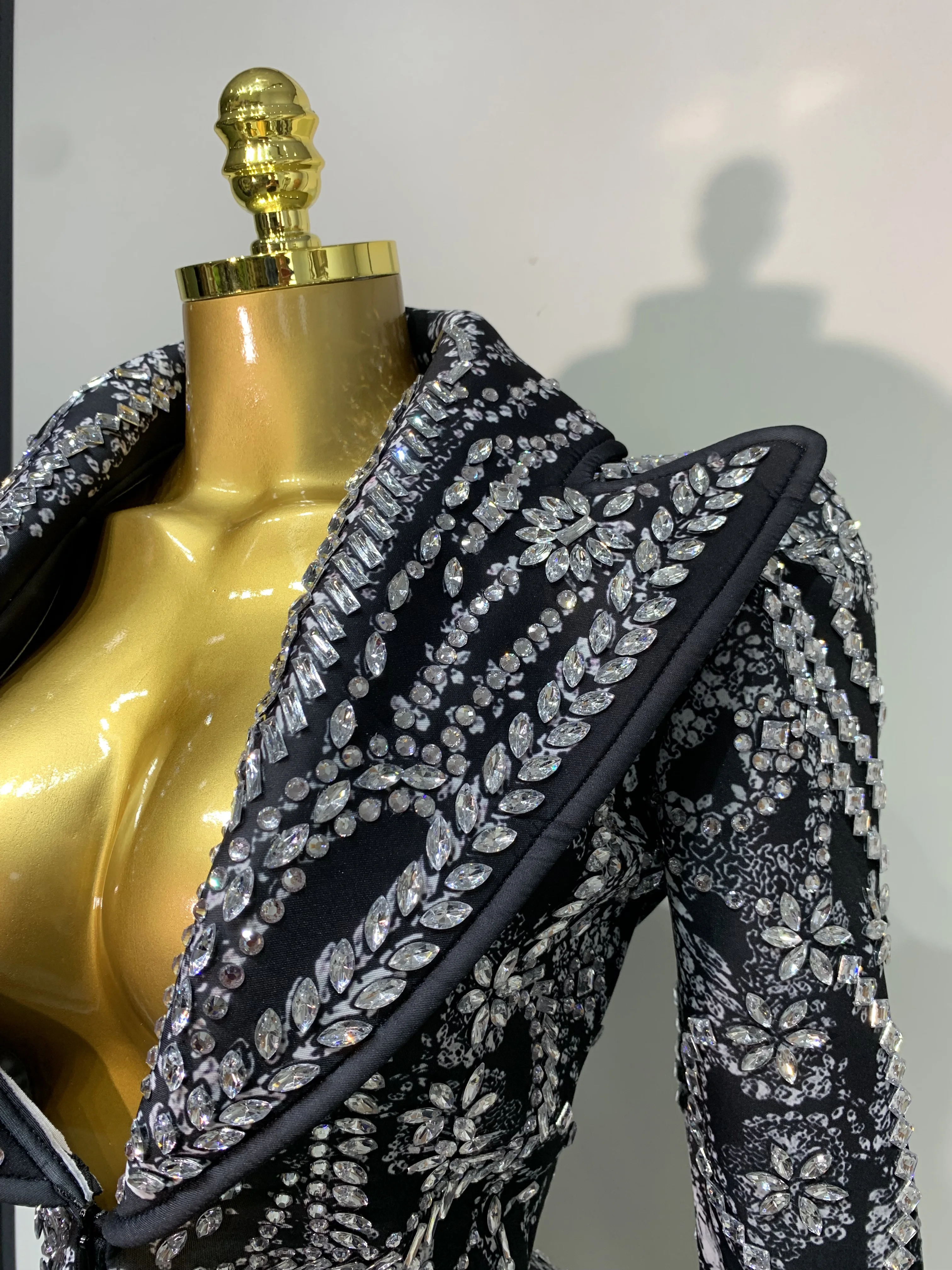 High Quality Luxury Nightclub Evening Birthday Dresses Stage Perform Outfit Sparkly Rhinestone Women's Elegant Party Sexy Dress