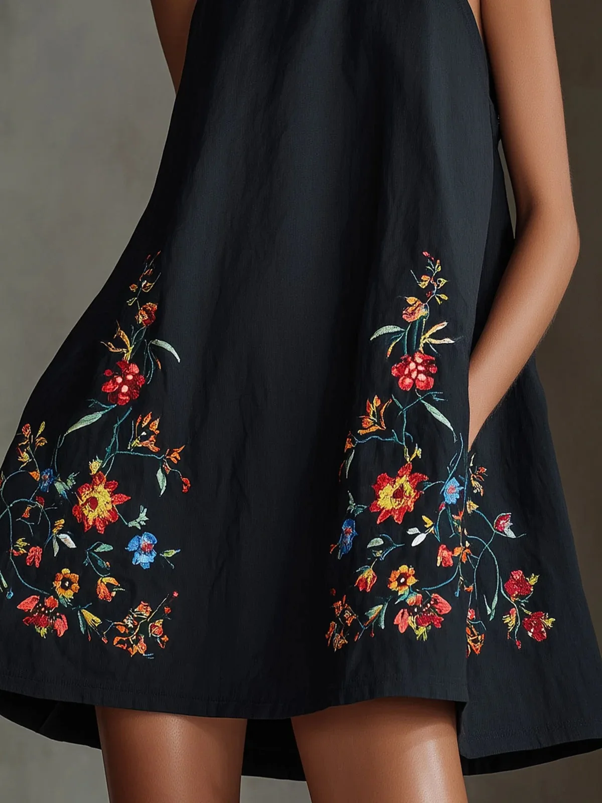 2026 Print Mini Dress Sleeveless Loose A-Line Shift Dress Pockets Women Boho Summer Casual Flowy Sleeveless Dress