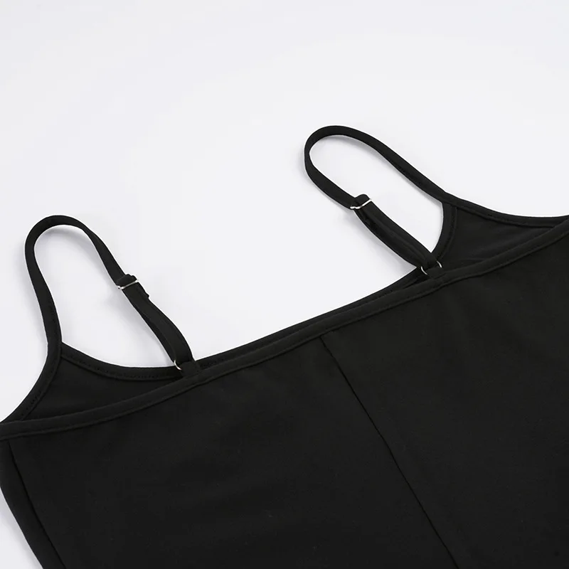 Sexy Bodycon High Slit Tank Dress Women Solid Off Shoulder Slip Dress