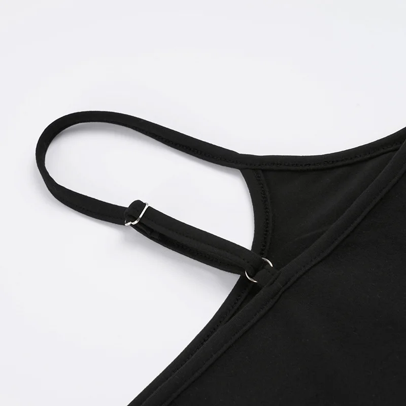 Sexy Bodycon High Slit Tank Dress Women Solid Off Shoulder Slip Dress