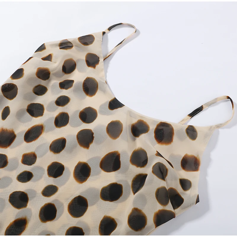 Scoop Neck Women's Dress Spaghetti Strap Polka Dot Tie Waist Removable Wrap Maxi Dress Vacation Beach 2026 New Fashion For Women