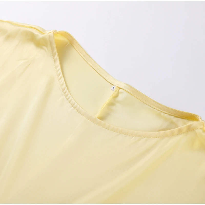 Fashion Yellow Satin Tops Skirt 2 Piece Set Women Lace Up Top High Waist Mermaid Skirt 2025 Summer Sexy New in Matching Suits