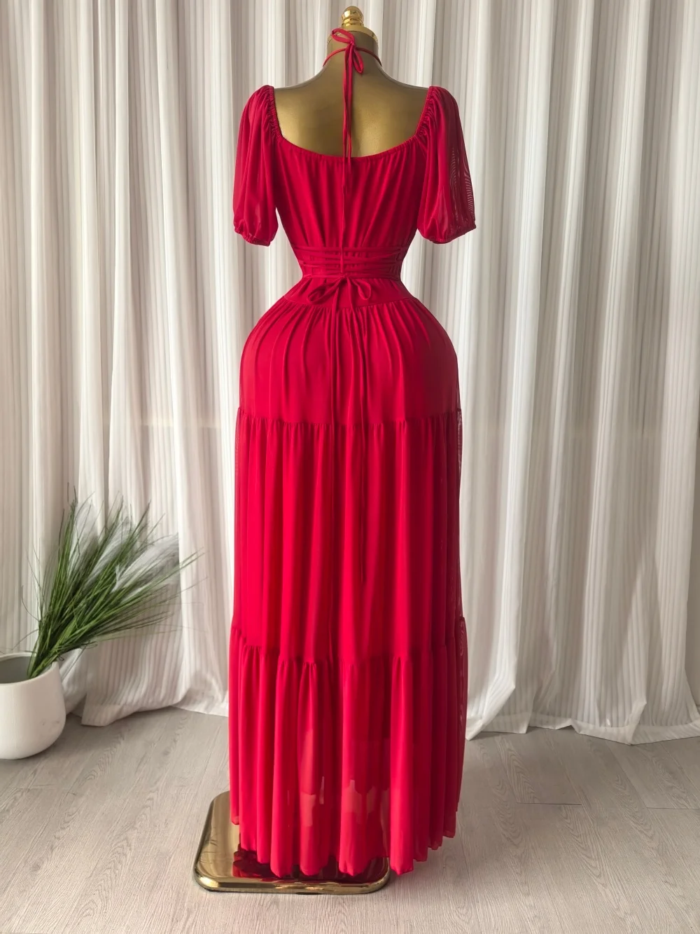 CM.YAYA 2026 Summer Women Strap short sleeve Big Swing Long Maxi Dress Slim Evening Birthday Beach Sexy Vacation Party Dresses