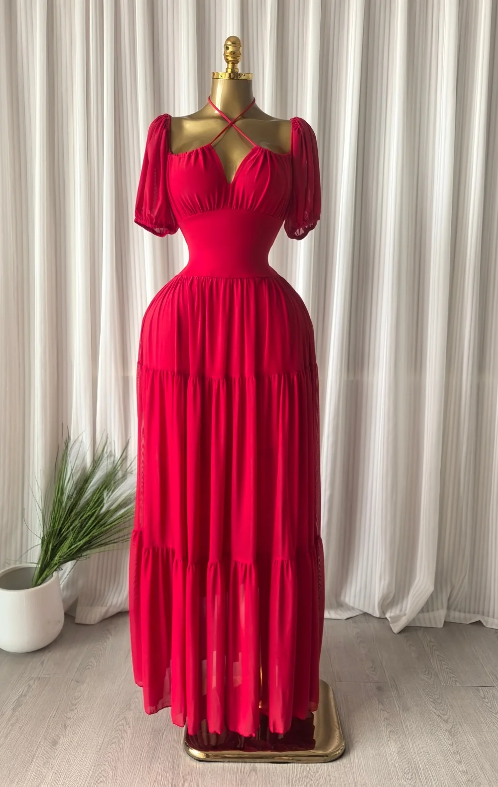 CM.YAYA 2026 Summer Women Strap short sleeve Big Swing Long Maxi Dress Slim Evening Birthday Beach Sexy Vacation Party Dresses