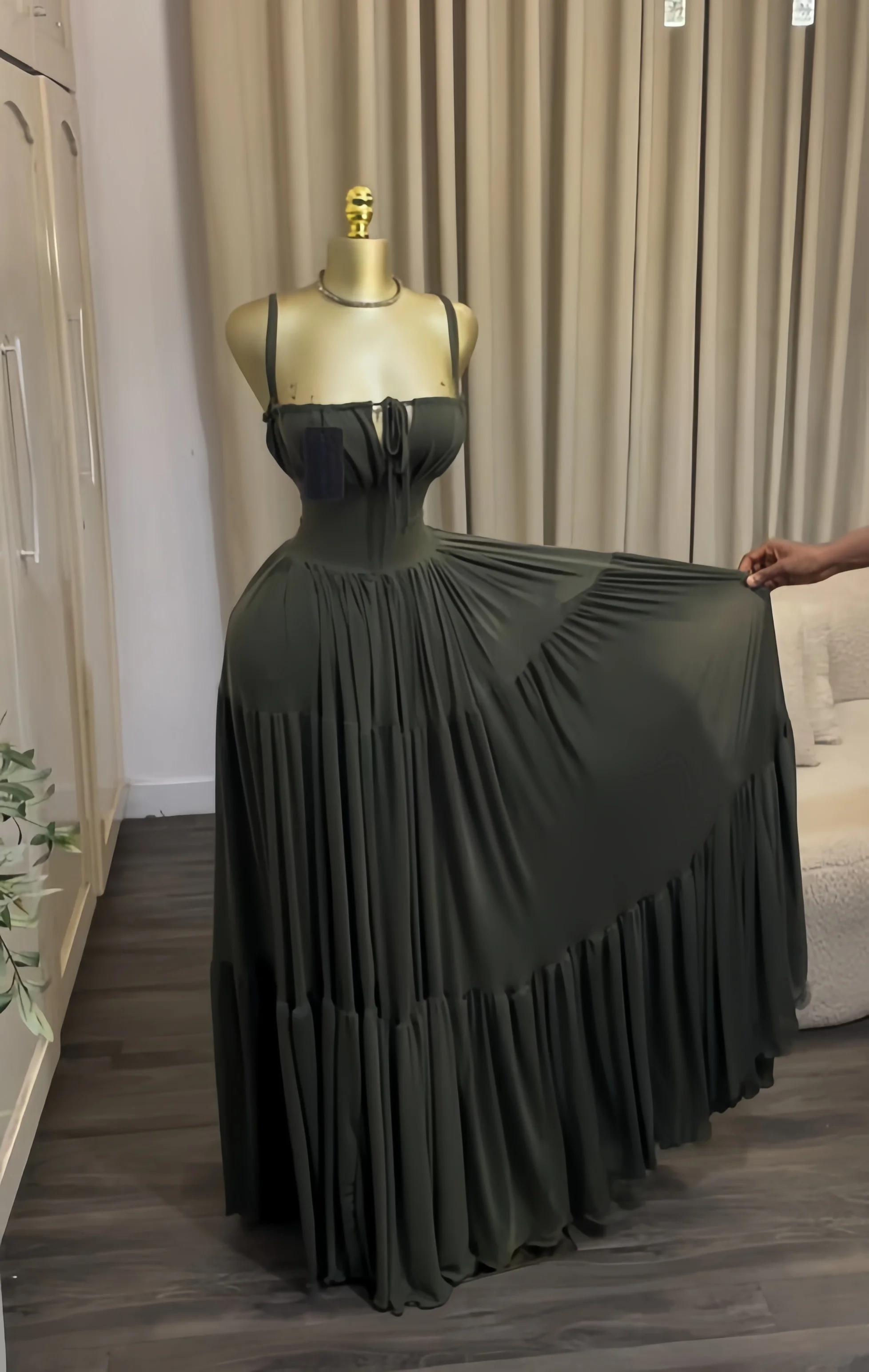 CM.YAYA 2026 Summer Women Strap short sleeve Big Swing Long Maxi Dress Slim Evening Birthday Beach Sexy Vacation Party Dresses
