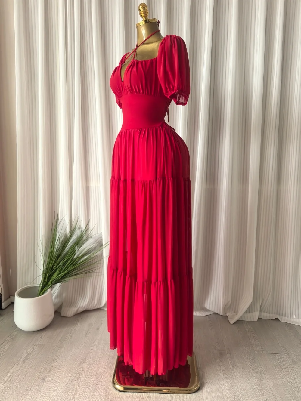 CM.YAYA 2026 Summer Women Strap short sleeve Big Swing Long Maxi Dress Slim Evening Birthday Beach Sexy Vacation Party Dresses