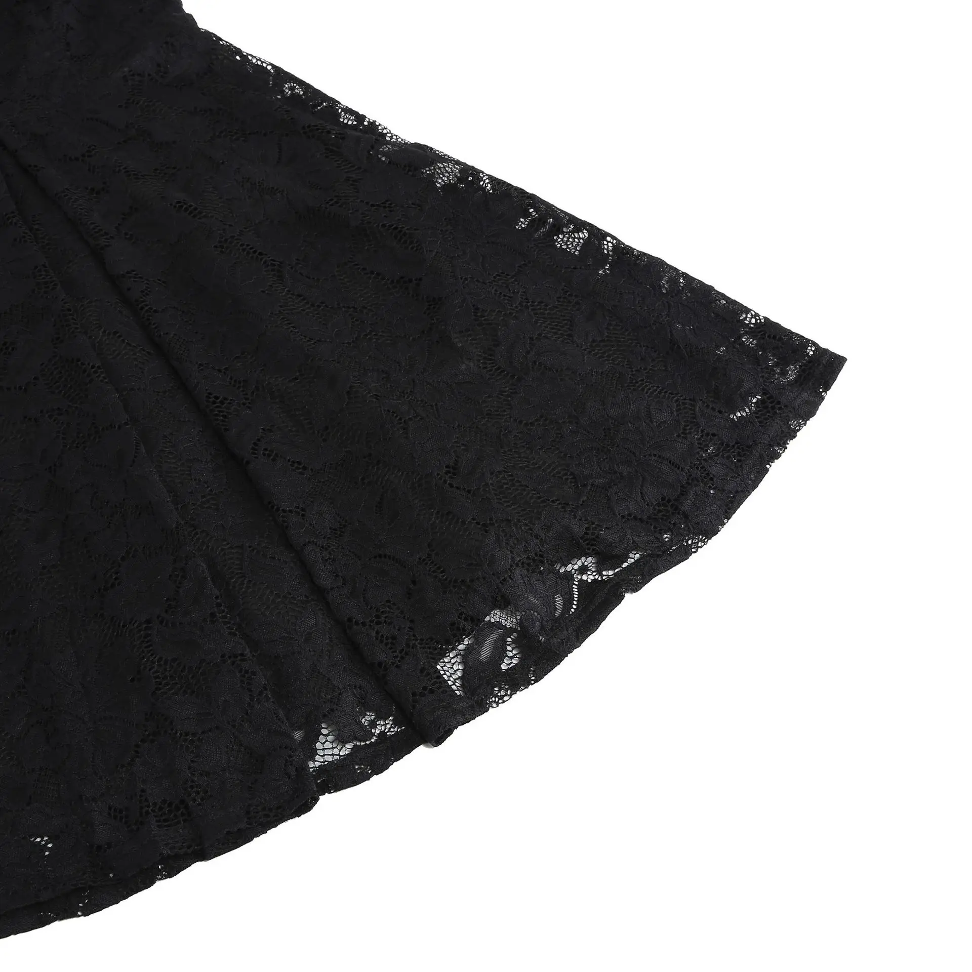 Scalloped V Neck Elegant Birthday Vintage Dresses for Women Evening Prom Party Dress Pleated Lace Mesh Swing Retro Dress Vestido