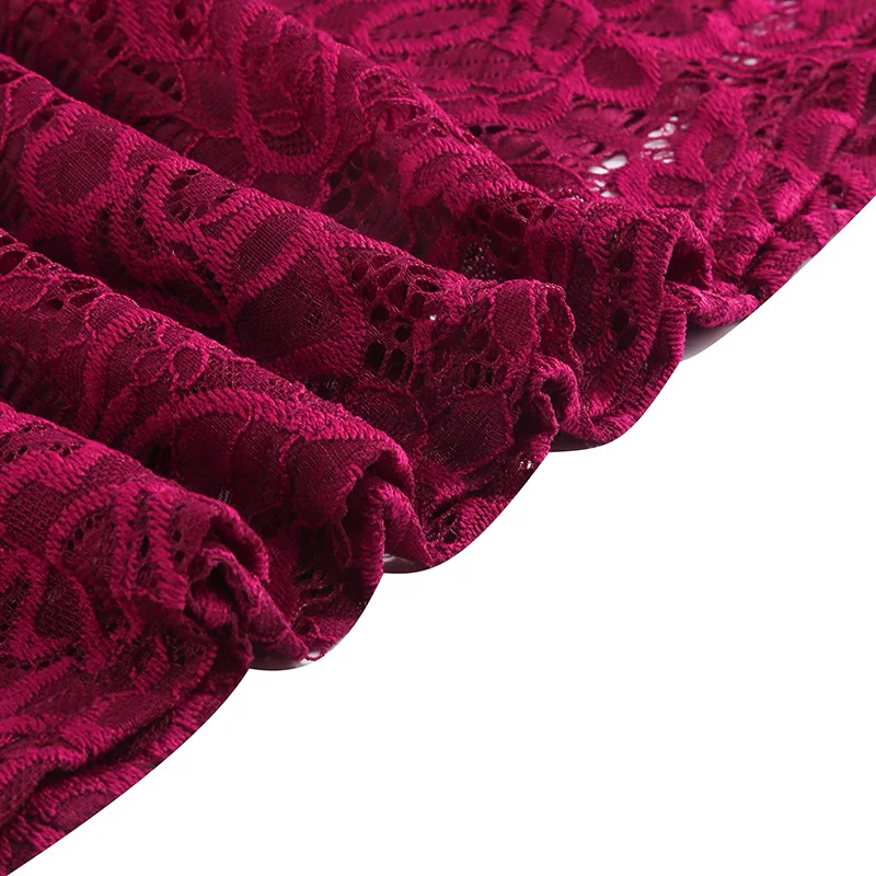 Scalloped V Neck Elegant Birthday Vintage Dresses for Women Evening Prom Party Dress Pleated Lace Mesh Swing Retro Dress Vestido