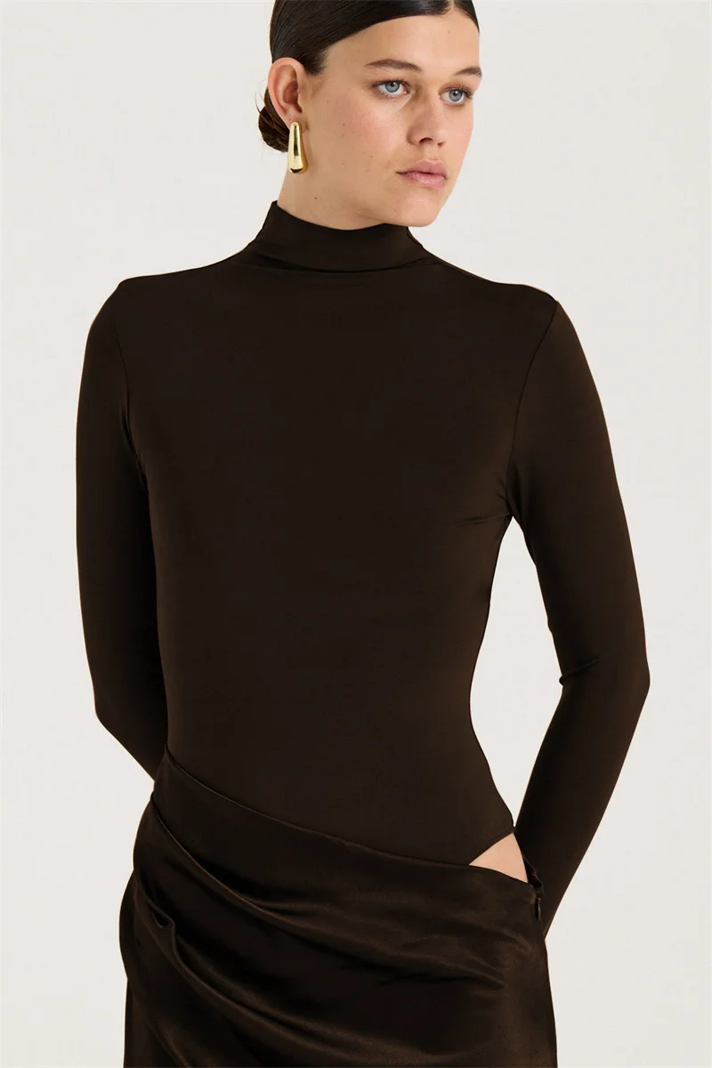 Mozision Autumn Long Sleeve Sexy Maxi Dress Women Fashion Hollow Out Turtleneck Ruched Bodycon Club Party Long Dresses Female