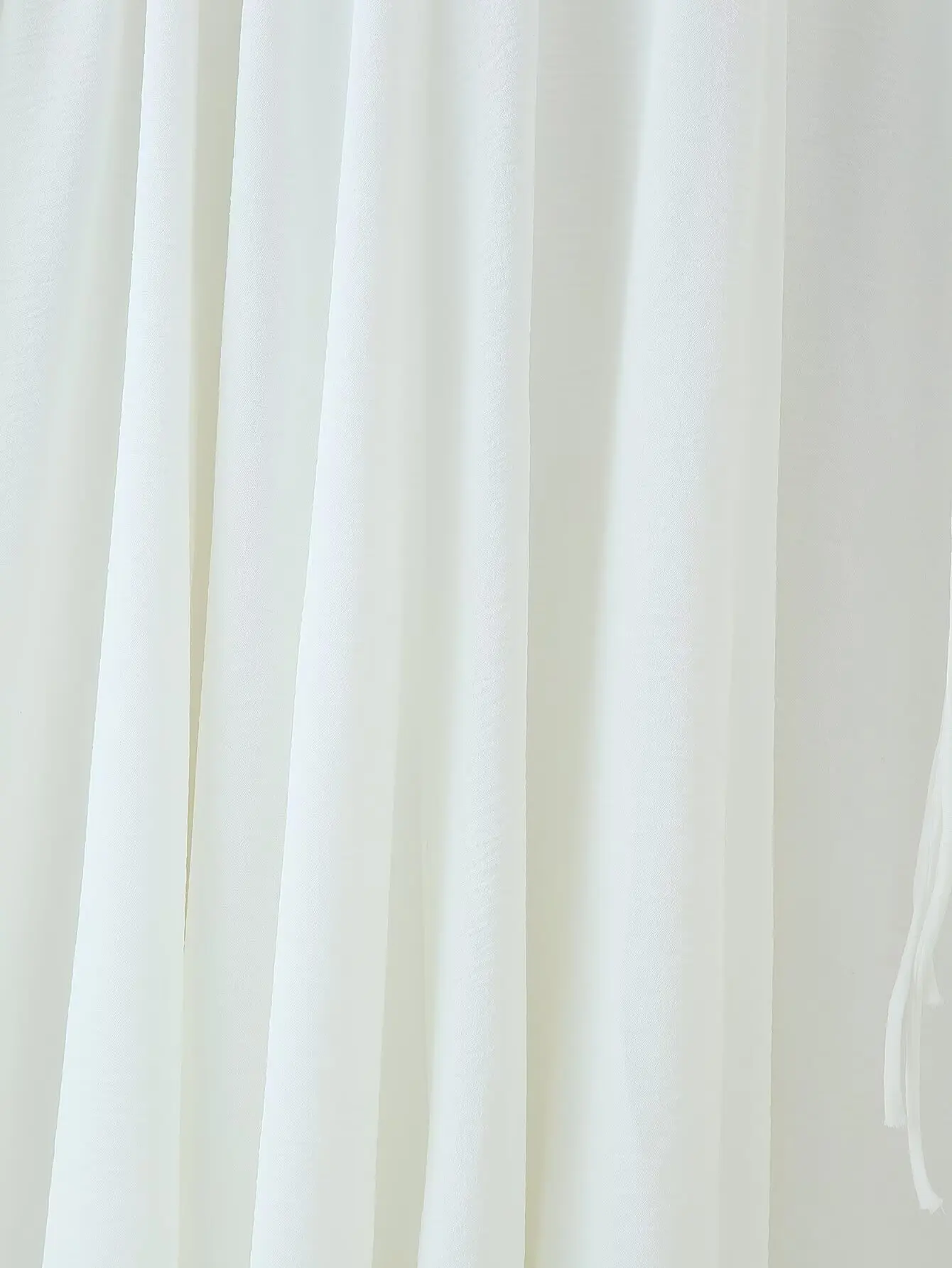 HH Female Beach Style Long Dress White V-Neck Long Sleeves Flounced Edge Lace-Up Decoration Women Summer Fashion Dresses