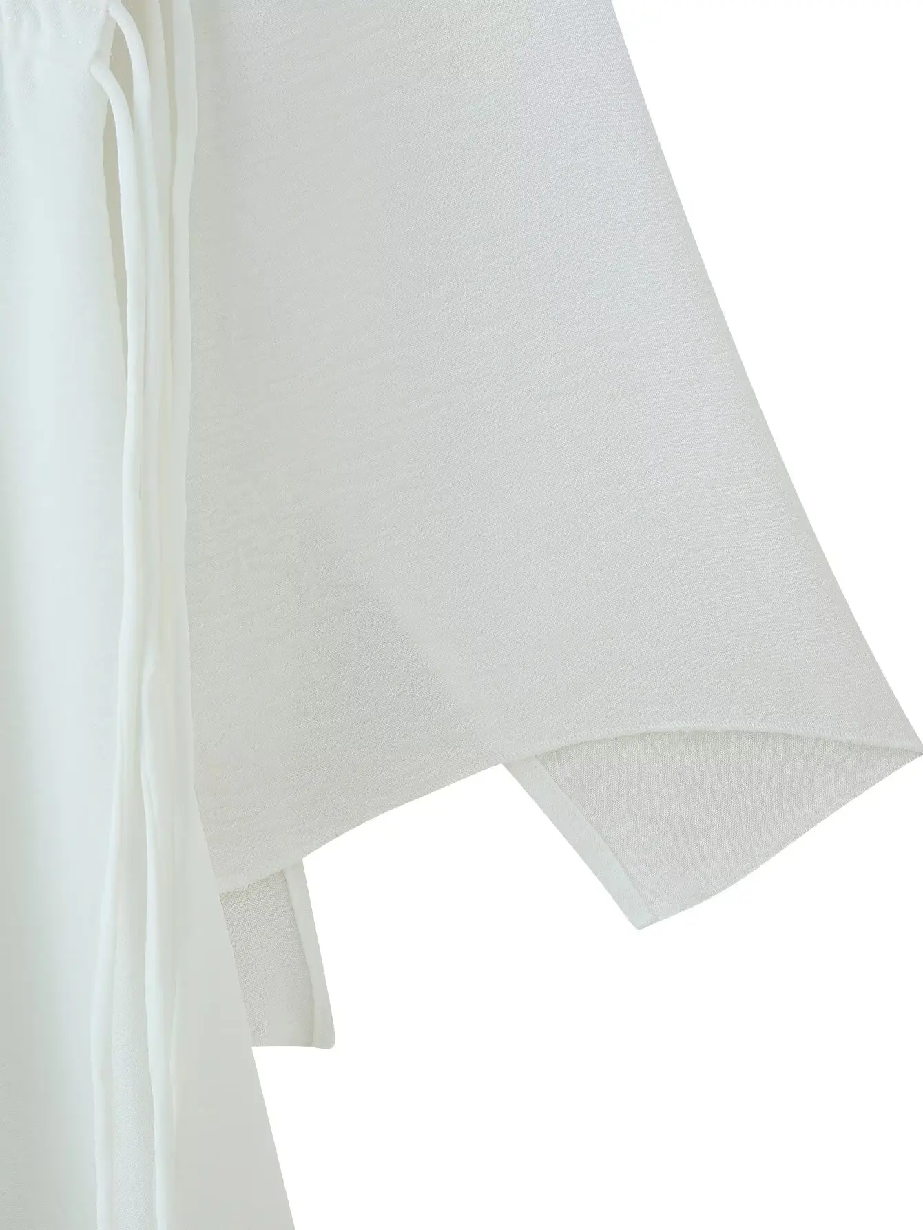 HH Female Beach Style Long Dress White V-Neck Long Sleeves Flounced Edge Lace-Up Decoration Women Summer Fashion Dresses