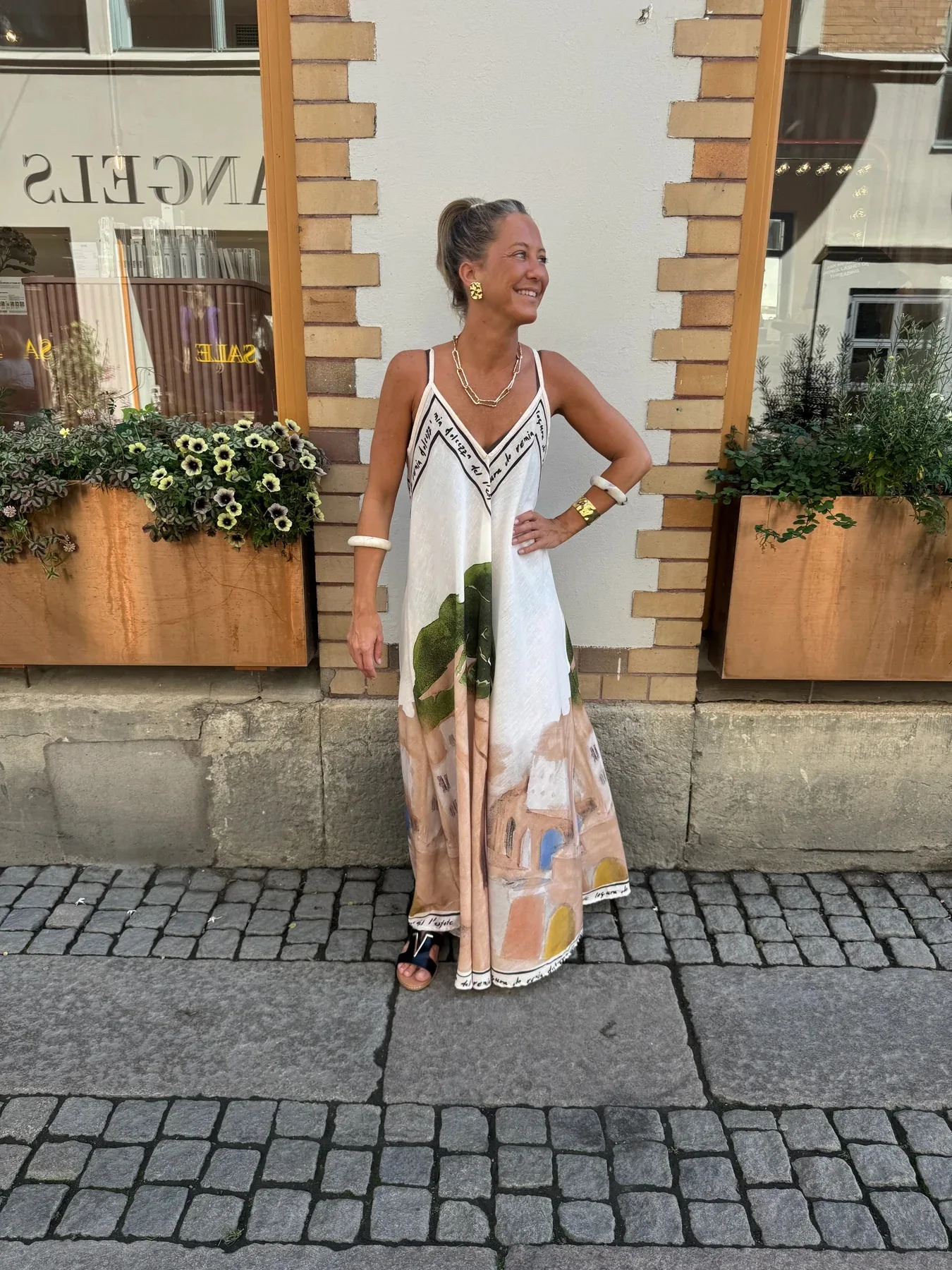 Casual Boho Printed Dress For Women Loose V-neck Suspender A-line Big Hem Long Dress Summer Fashion Vacation Style Dresses