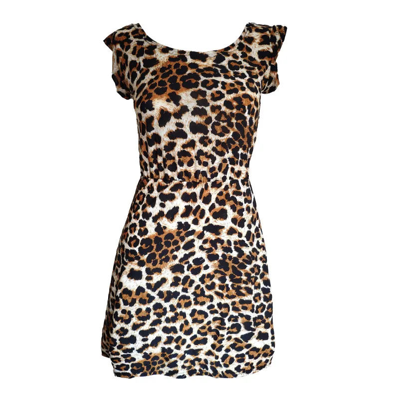Women Summer Dresses Leopard Print Dress Plus Size S-XXL Slim Beach Dress Girl High Quality Casual Mini Dress