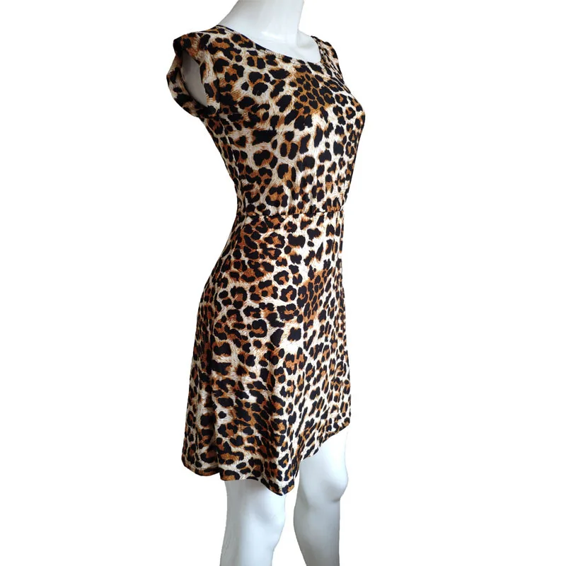 Women Summer Dresses Leopard Print Dress Plus Size S-XXL Slim Beach Dress Girl High Quality Casual Mini Dress