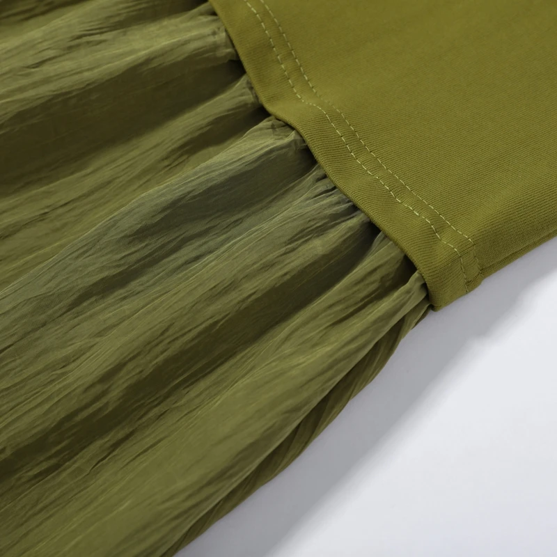 Loose Patchwork Women's Pleated Dresses Fashion Short Sleeve O-neck Long Robes 2026 Summer New Female Elegant Casual Dress