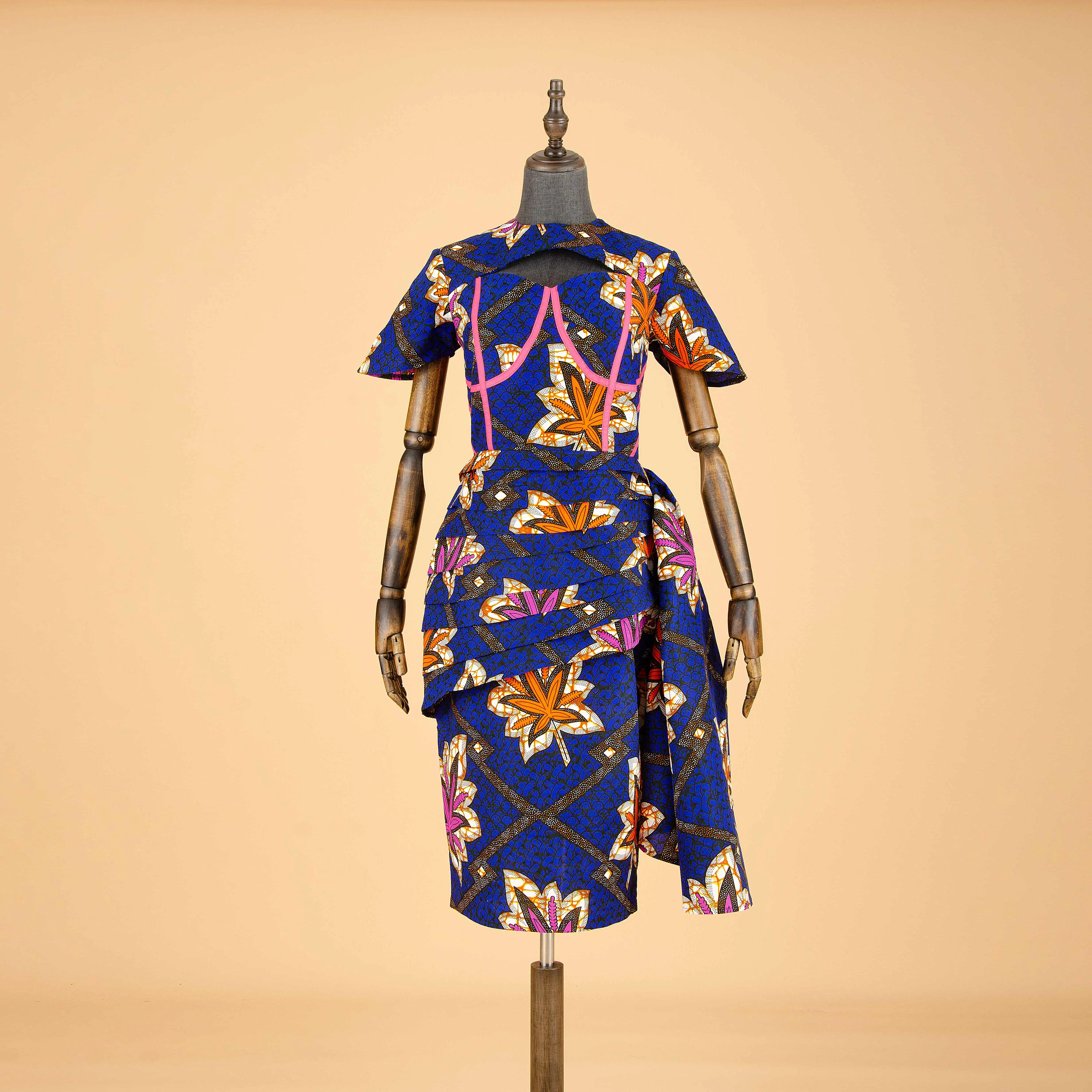African Print Dresses for Women Short Sleeve Wrap Dashiki Outfits Ankara Attire Midi Party Wedding Evening S2025025