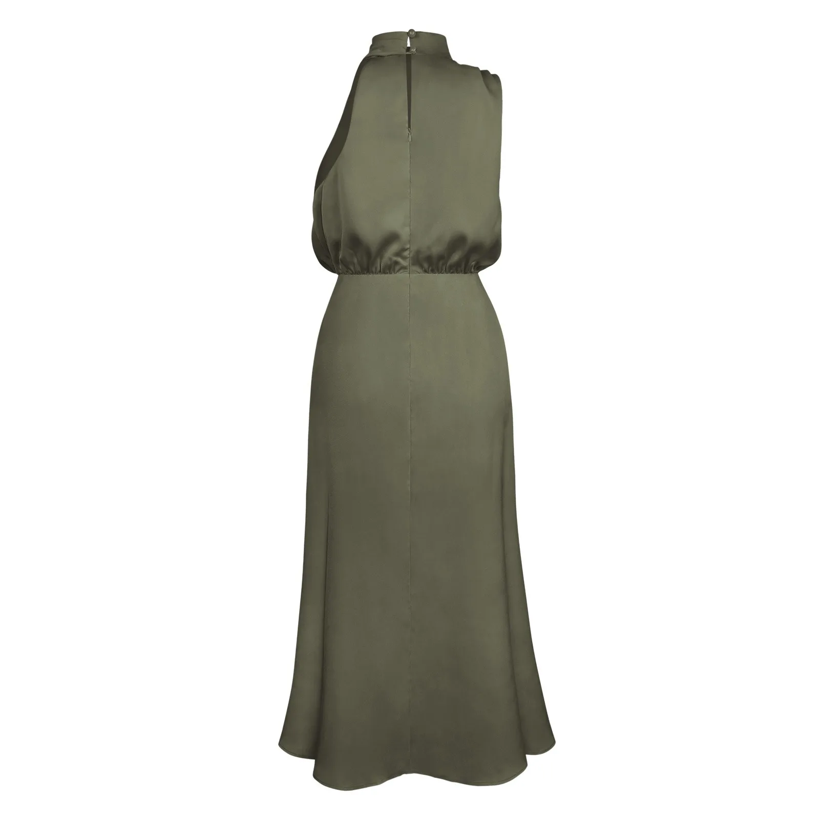 Summer Luxury Sleeveless Silk Satin Long Dress Women Elegant Off Shoulder Celebrity Evening Dress Partywear Lady Trumpet Dress