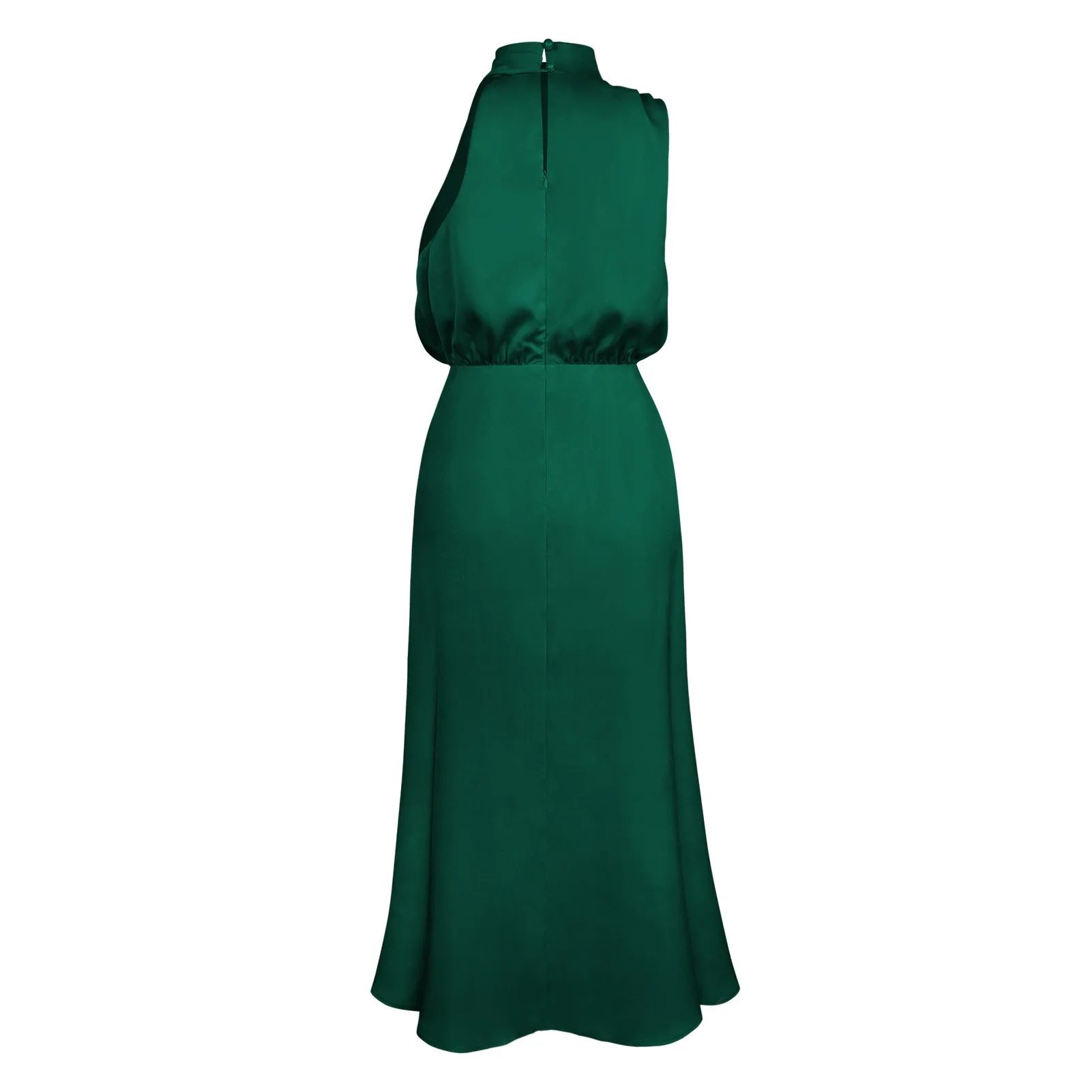 Summer Luxury Sleeveless Silk Satin Long Dress Women Elegant Off Shoulder Celebrity Evening Dress Partywear Lady Trumpet Dress