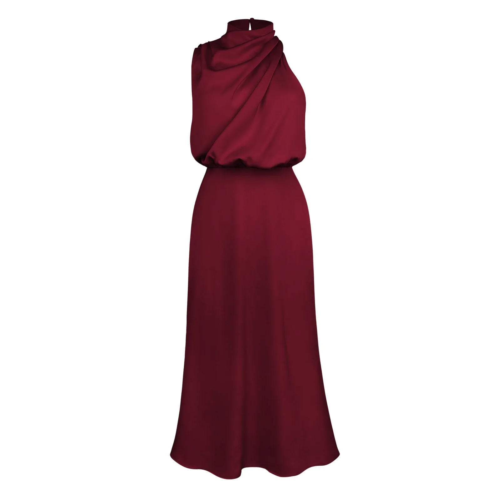 Summer Luxury Sleeveless Silk Satin Long Dress Women Elegant Off Shoulder Celebrity Evening Dress Partywear Lady Trumpet Dress