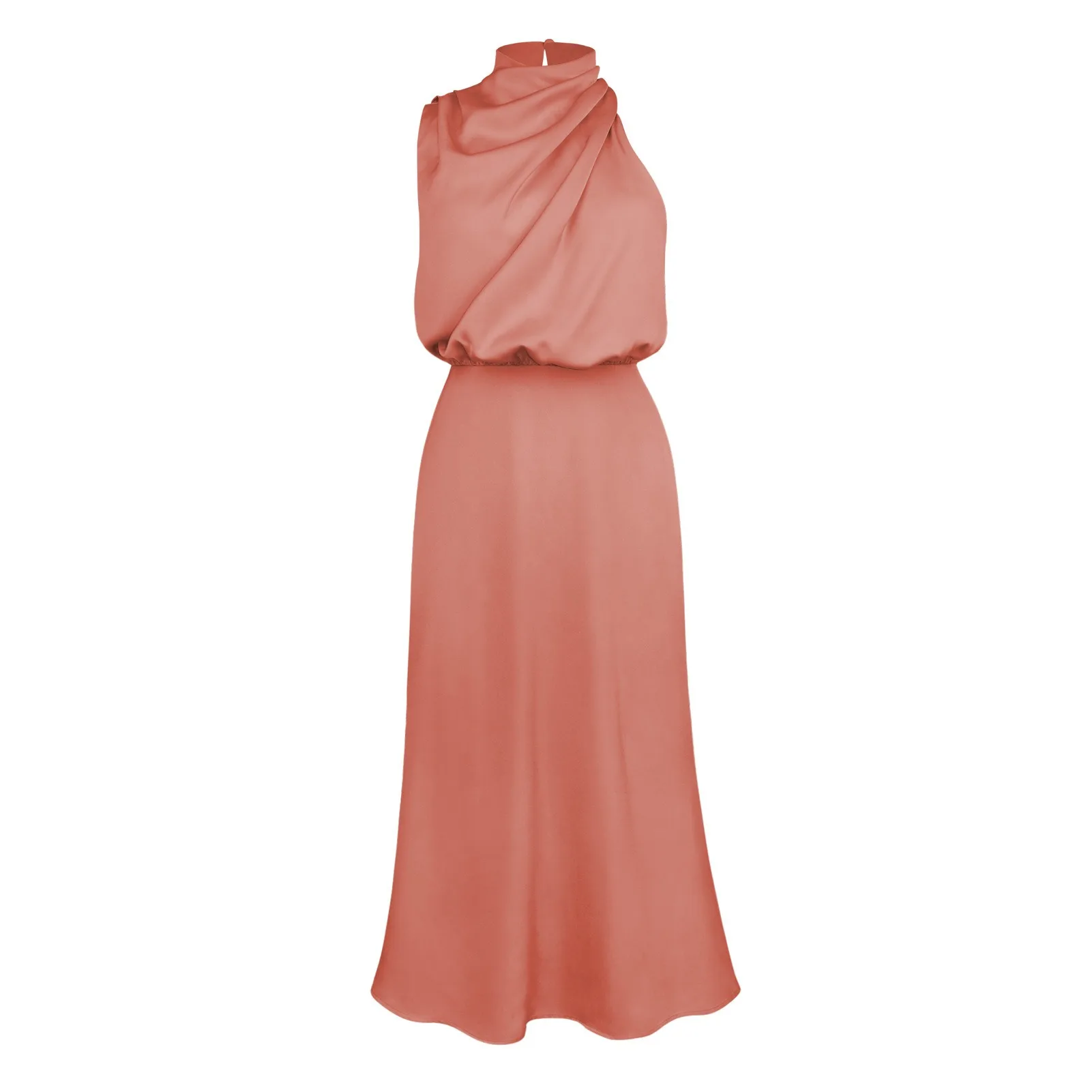 Summer Luxury Sleeveless Silk Satin Long Dress Women Elegant Off Shoulder Celebrity Evening Dress Partywear Lady Trumpet Dress