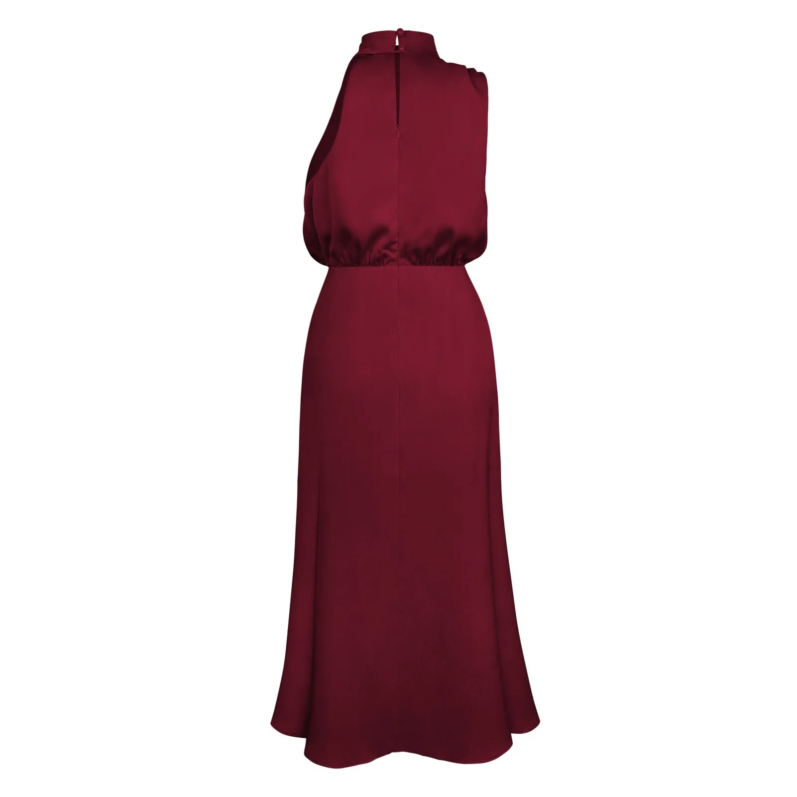 Summer Luxury Sleeveless Silk Satin Long Dress Women Elegant Off Shoulder Celebrity Evening Dress Partywear Lady Trumpet Dress