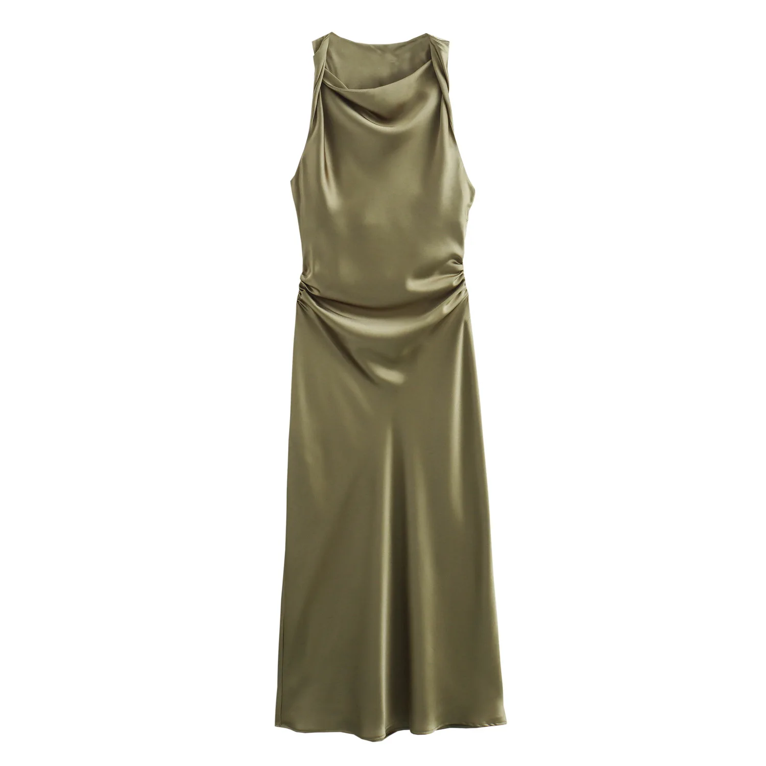 Satin Long Dresses for Women 2025 Summer Slip Midi Dress Woman Sexy Evening Party Dress Sleeveless Female Elegant Dresses