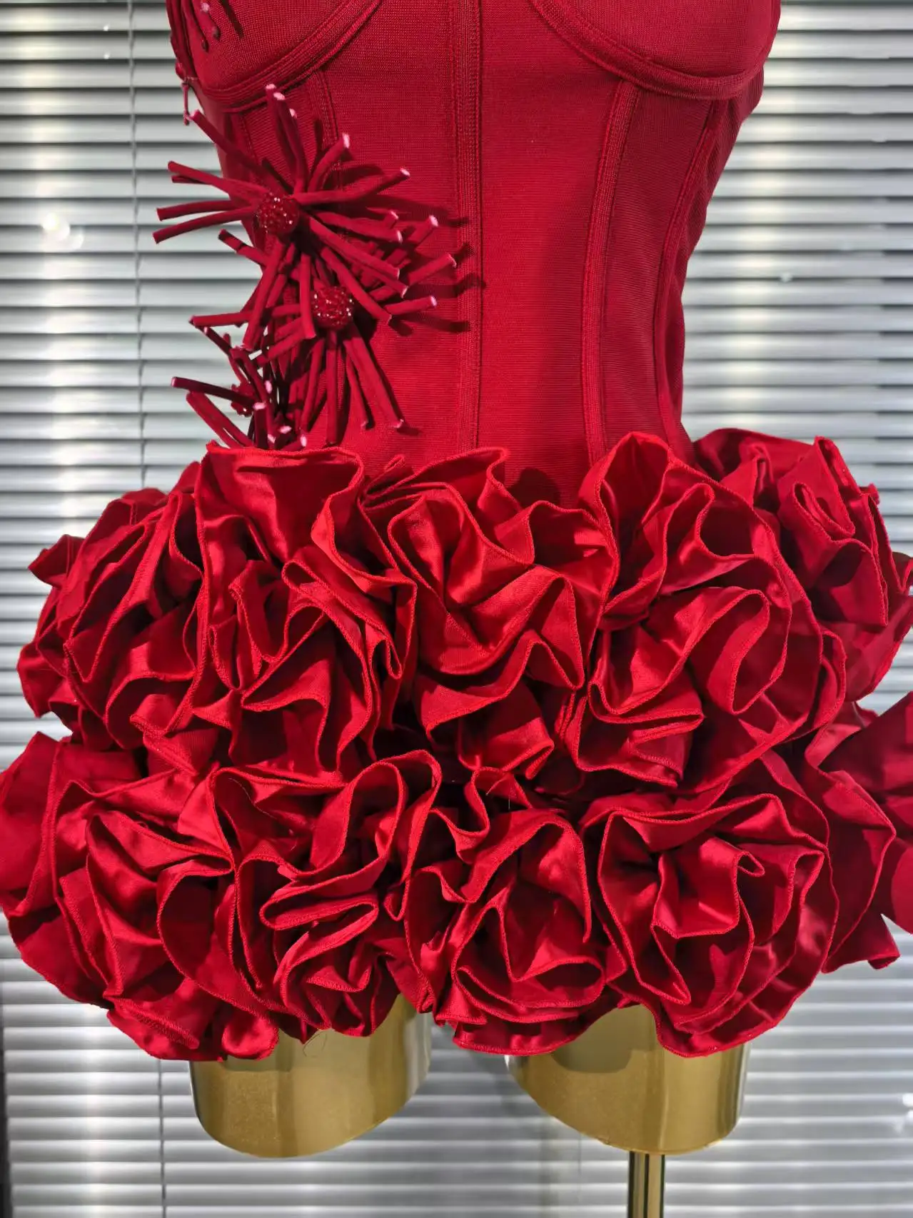 White Red Black Women Sexy Strapless 2 Pieces Bodycon Bandage Mini Dress Florals Celebrate Nightclub Party Birthday Outfit