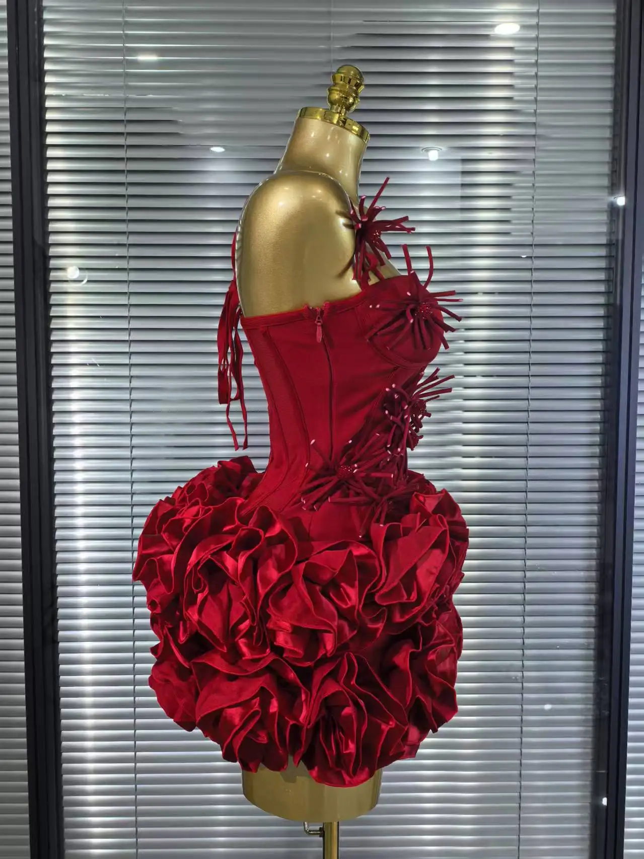 White Red Black Women Sexy Strapless 2 Pieces Bodycon Bandage Mini Dress Florals Celebrate Nightclub Party Birthday Outfit