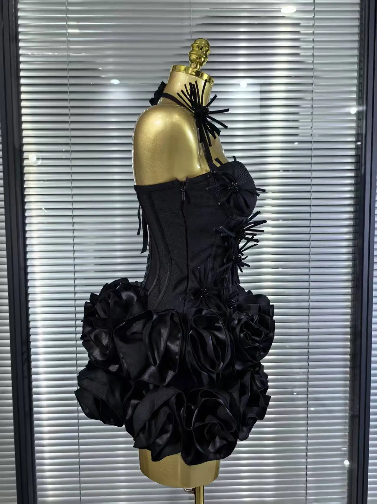 White Red Black Women Sexy Strapless 2 Pieces Bodycon Bandage Mini Dress Florals Celebrate Nightclub Party Birthday Outfit