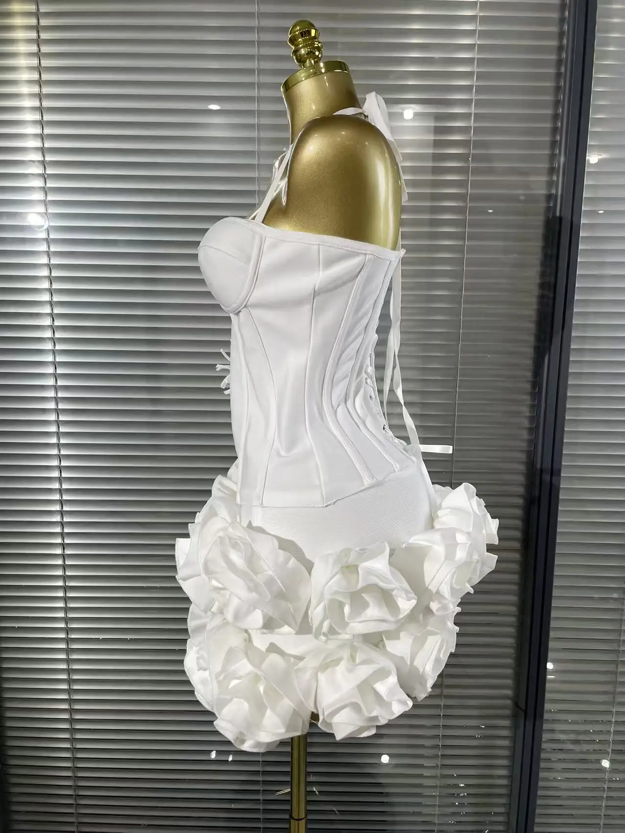 White Red Black Women Sexy Strapless 2 Pieces Bodycon Bandage Mini Dress Florals Celebrate Nightclub Party Birthday Outfit
