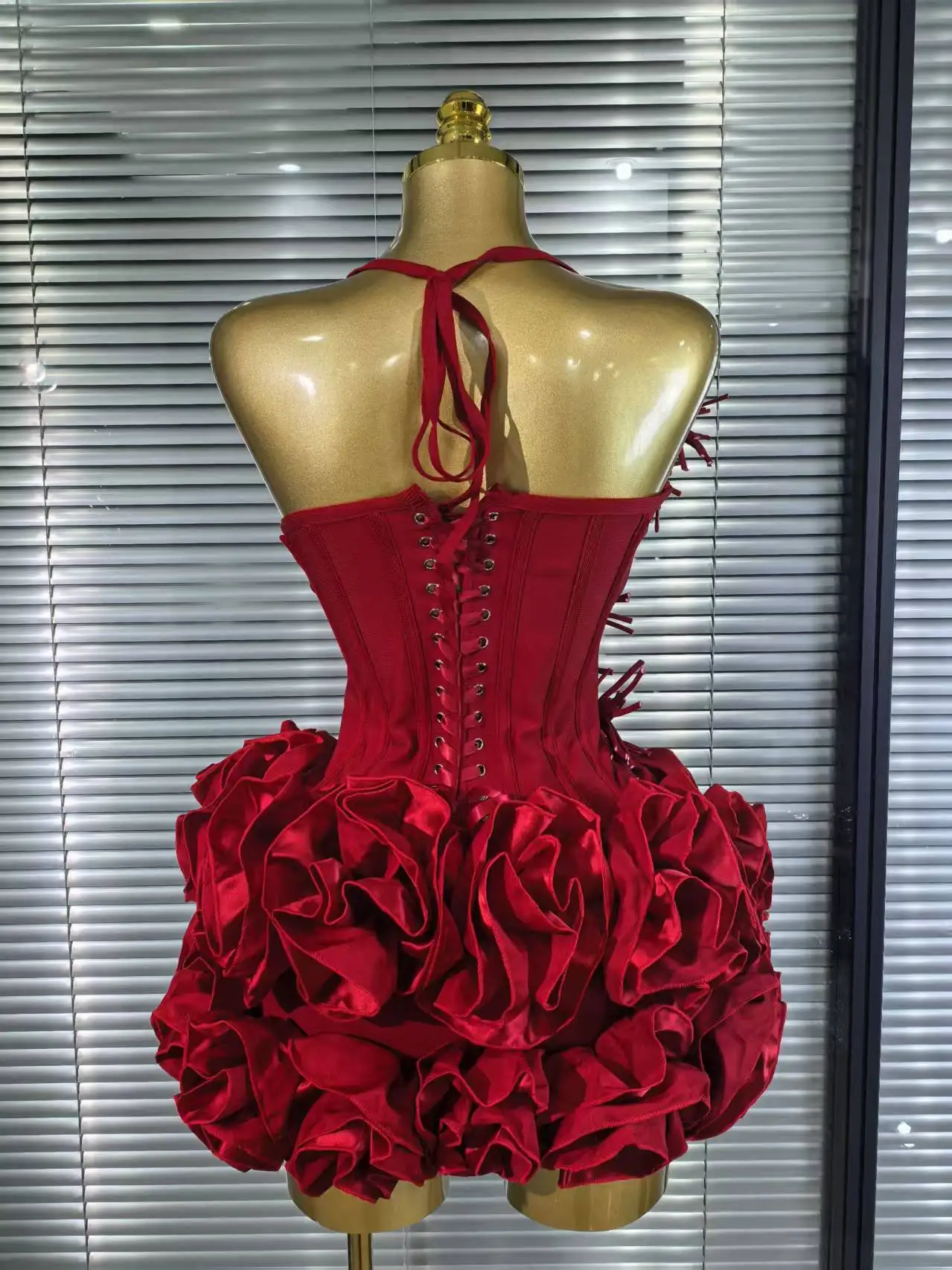 White Red Black Women Sexy Strapless 2 Pieces Bodycon Bandage Mini Dress Florals Celebrate Nightclub Party Birthday Outfit