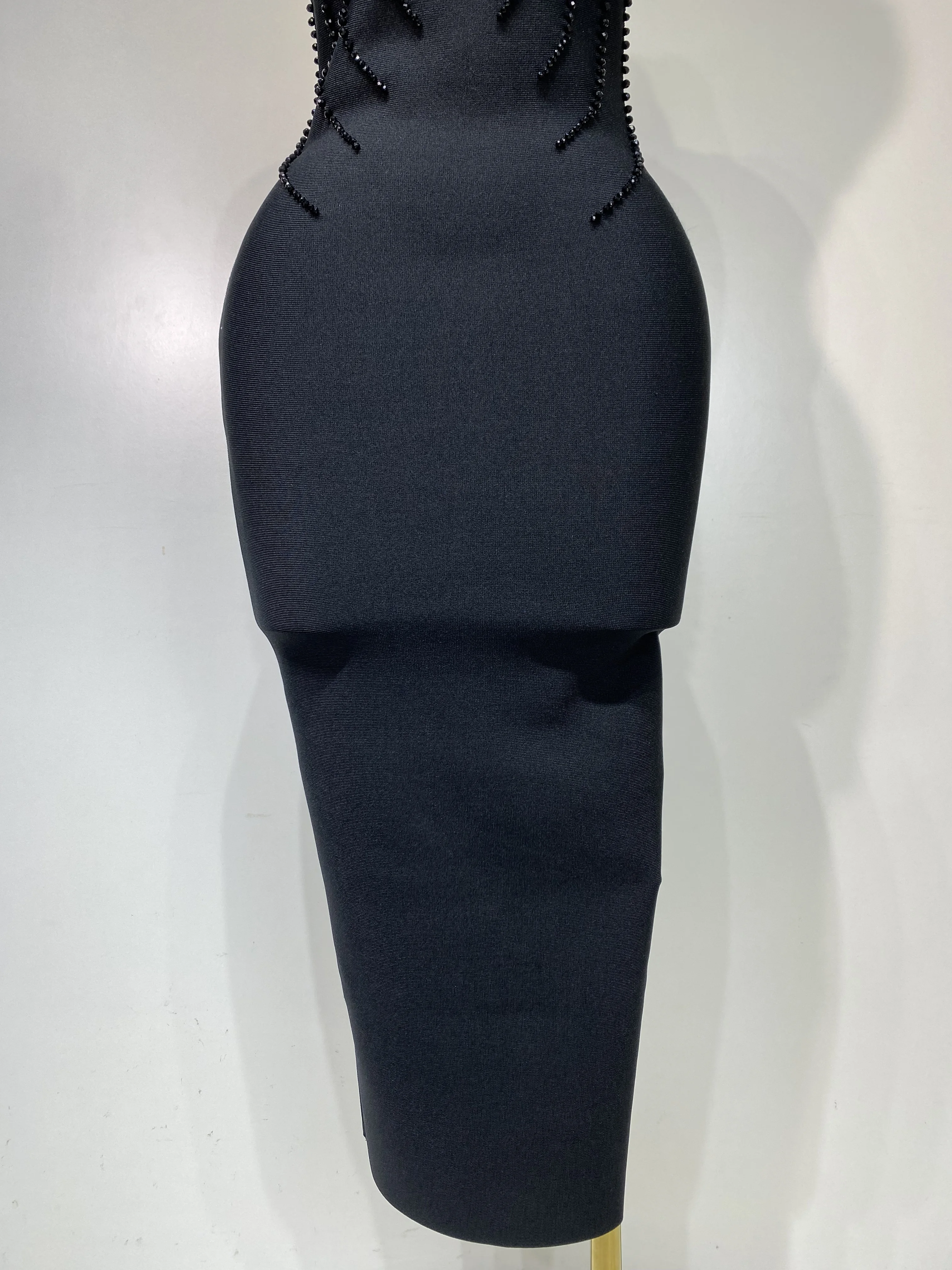 Women Sexy Beading Spaghetti Strap Bodycon Bandage Dress Club Party Luxury Birthday Celebrity Elegant Dresses Wedding Guest Gown