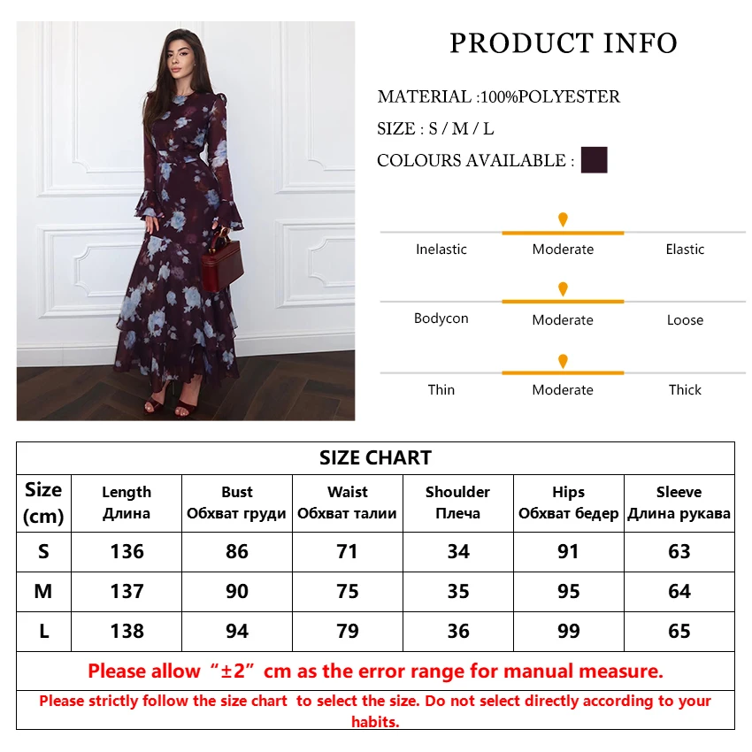 TTQV Fashion Loose Print Women Dress 2026 Autumn O-Neck Long Sleeve Ankle Length Dresses Elegant Classic High Waist Female Dress